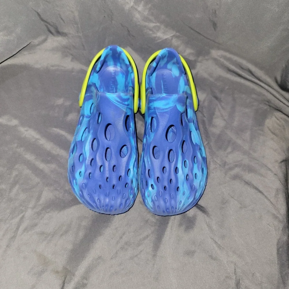 Merrell Kids Hydro Moc Shoes Size 1 Blue Green Water Slip On Sandals